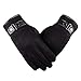 Gants Tactiles Homme Pour Texting Driving, Gants En Cuir Chauds D'Hiver, Doublure En Molleton, Gants Sport à éCran Tactile Gloves Men (Noir)