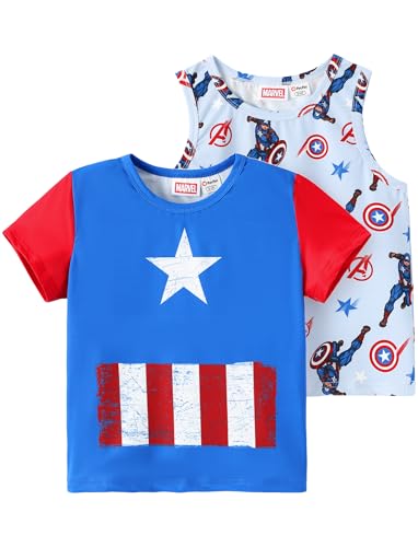 Image of Disney Marvel Spiderman Cars Stitch Star Wars Mickey Boy /Girl T-Shirt&Tank Top Set 2Pcs Short&Sleeveless Shirt Kid Cloth 2-9Y