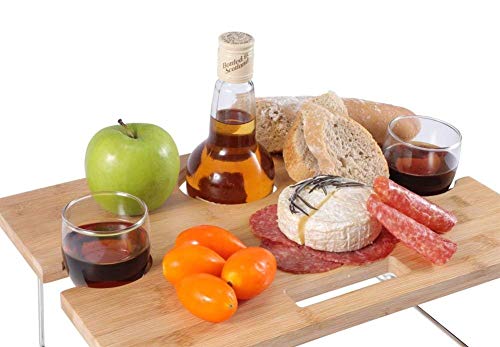 Inno Stage Portable And Foldable Wine And Snack Table For Picnic Outdoor On The Beach Park Or Indoor Bed-2 Positions #TOP3