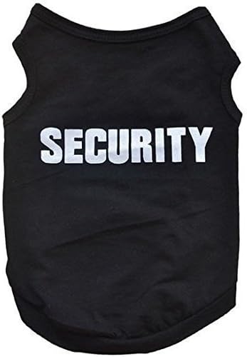 Small dog black Security t-shirt puppy vest top jack russell Yorkshire Terrier