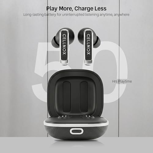 Image of Ear Buds Wireless | Buds with 50H Music Time | 13mm Bass Drivers | ANC Noise Cancellation with 35DB | Fast Charger Type C Support | Light Weight & Portable | Bluetooth V6.0 | Black | Zen Z3