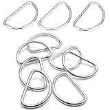 HongChelle Fibbie ad anello a D, in argento, semicircolare, non saldate, per fibbie per ci...