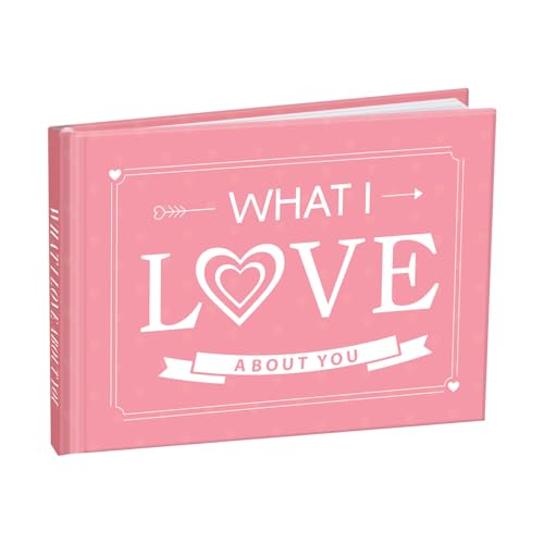 Thboxes What I Love About You Book Romantic Gifts for Couples What I Love You Fill in The Blank Gift Book Gifts for Couples Husband Wife Family Anniversaries Birthdays Valentines Day (Pink)