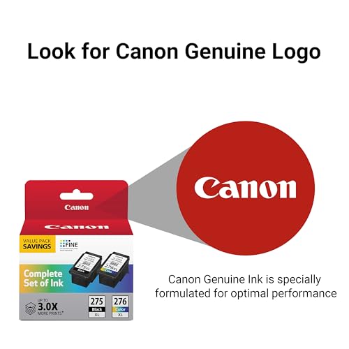 Image of Canon PG-275 XL / CL-276 XL Genuine Ink Value Pack (2 Cartridges), Compatible with TS3520 /3522 /4722 /3720 /3722, TR4720