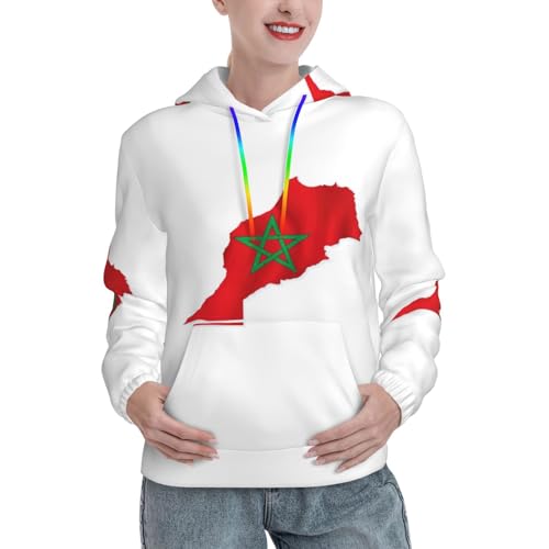 Sweat à capuche femme Maroc imprimé pull ajusté EdWal confortable