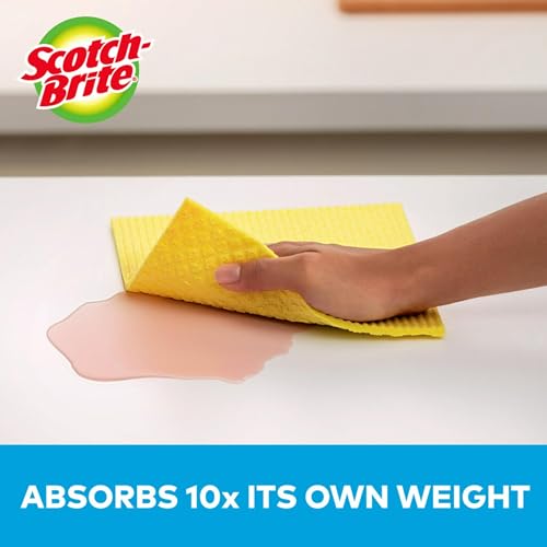 Image of Scotch-Brite Sponge Cloth - 6-Pack (3 Packs of 2 Each), Reusable and Washable, Highly Absorbent, Multi-Purpose Cleaning Cloths