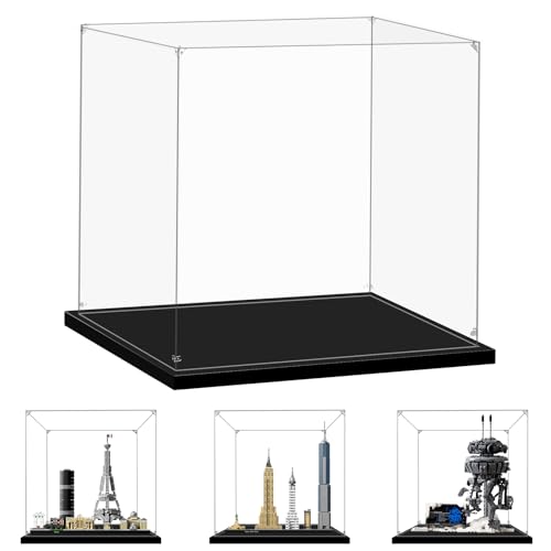LILIKAKA Display Case for Lego 31214 Love, 21044 Paris, 21028 New York City or 75306 Imperial Probe Droid, 11.8x5.9x11.8inches (30x15x30cm), Protect Your Collectibles from Dust with a Clear Showcase -  LILI-V090
