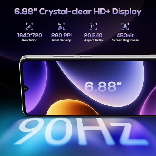 OUKITEL C60 PRO Android 15 Cell Phone Unlocked 2025-24GB+256GB/TF 1TB, 10000mAh Battery, 6.88'' Display Smartphone,110dB Speaker,120LM Flashlight, 13MP Camera, 4G Dual SIM Phones, GPS/NFC/OTG,Green