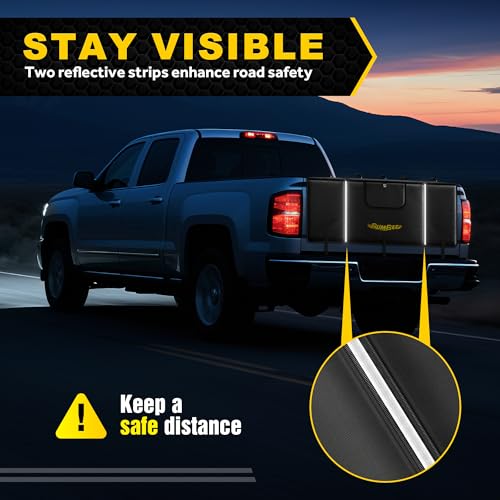 Bumbee Tailgate Bike Pad for 5 Mountain Bikes, with Rear Camera Window, Reflective Strips and 2 Tool Pocket (51'' Wide for 5 Bikes) — view 5