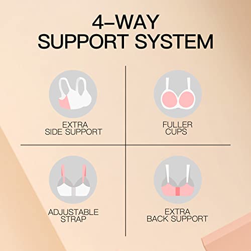 Bras For Women No Underwire, Comfortable Wireless Bras For Women Support, Minimizer Bras For Women Full Coverage Lace Bras With Honeycomb Inner Cushion, Lightly Lined No Wire Womens Bras Beige 34Ddd #TOP6