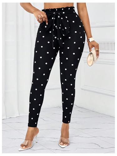 WDIRARA Women's Stretchy Plaid Print Pants Soft Skinny Regular Fashion Leggings4