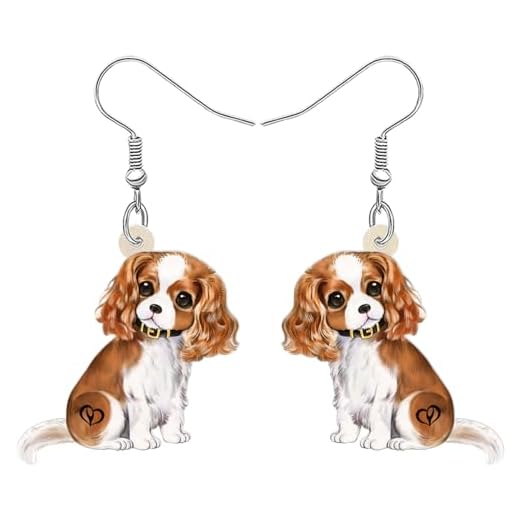 NEWEI Cute Cavalier King Charles Spaniel Earrings Fashion Pet Jewelry for Women Dog Lovers (Cavalier King)