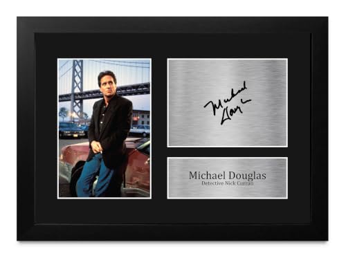 Regalos para fans de Instinto Básico cuadro foto Michael Douglas firmado para cumpleaños