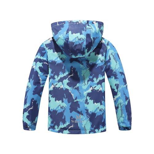 Image of MGEOY Kids Rain Jacket, Waterproof Lightweight Hooded Windbreaker for Boys Girls 4-14Y