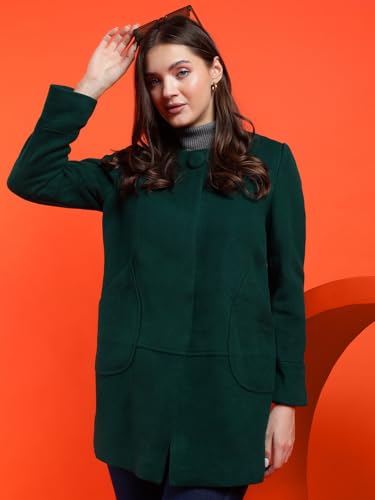 Image of KOTTY Womens Cotton Blend Standard Length Elegant Style Coat - Classic Style with Modern Detailing