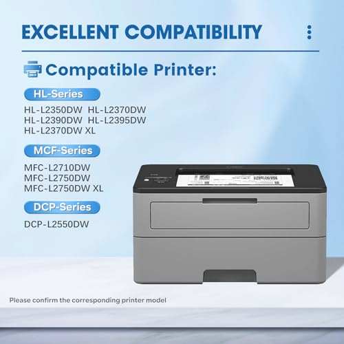 Image of TN760 High Yield Black Toner Cartridge Compatible Replacement for Brother TN-760 TN 760 MFC-L2710DW MFC-L2750DW DCP-L2550DW HL-L2350DW HL-L2370DW Toner Printer (2 Pack)
