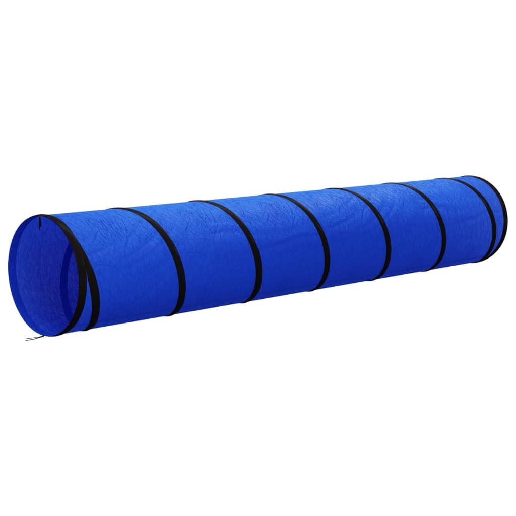 Túnel para perros azul de poliéster, diámetro 50 x 300 cm, con bolsa de transporte y piquetas, túnel de juego plegable para perros, gatos, animales pequeños, tienda de campaña para interior y