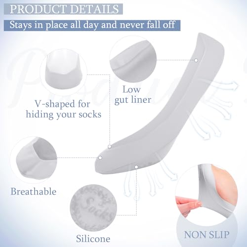Suhine 6 Pairs No Show Socks for Women Thin Ultra Low Cut Socks Ice Silk Non-Slip Footies for Flats, Size 5-92