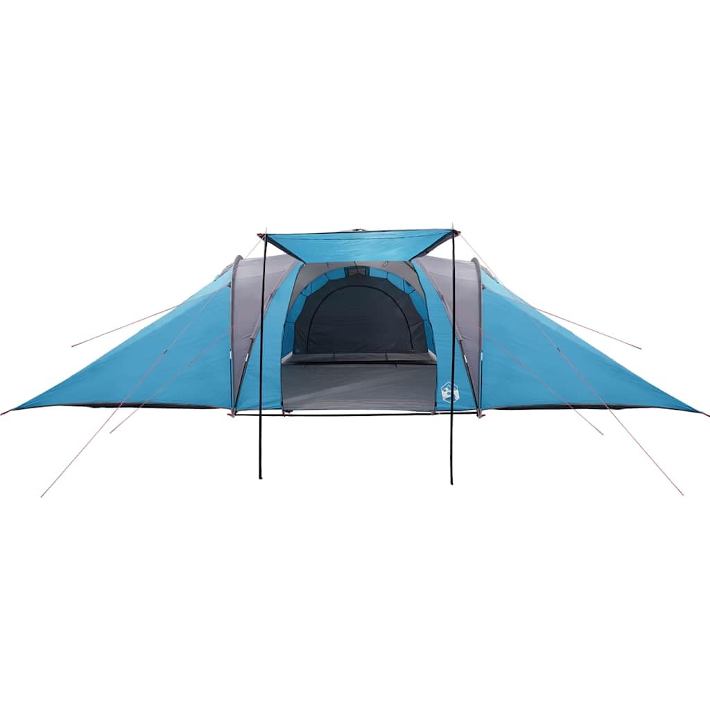 Tente familiale dôme 6 Personnes Bleu imperméable avec auvent, Facile à Monter, légère et Portable pour Camping randonnée et Festival, abri spacieux 3 Chambres avec E-Port, 185T revêtement PU