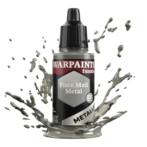 The Army Painter, Warpaints Fanatic Metallics Plate Mail Metal Single Acrylics, Miniature Hobby Painting, Quality Paint for Miniature Wargaming