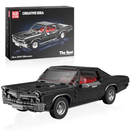 Mould King 10199 Technik Sportwagen Bausteine GTO Rennauto Klemmbausteine Klassischer Amerikanischer Muscle-Car Modellauto für Jungen und Erwachsene(1563 Teile)