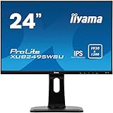iiyama XUB2495WSU-B1 24 Inch IPS LCD (sRGB: 99 Percent,NTSC: 72 Percent) with Slim Bezel,5ms,1920x1200,250 cd/m&sup2; Brightness,1x HDMI,1 x DisplayPort,1 x VGA,4 x USB,2 x 2W Speakers,HA Stand