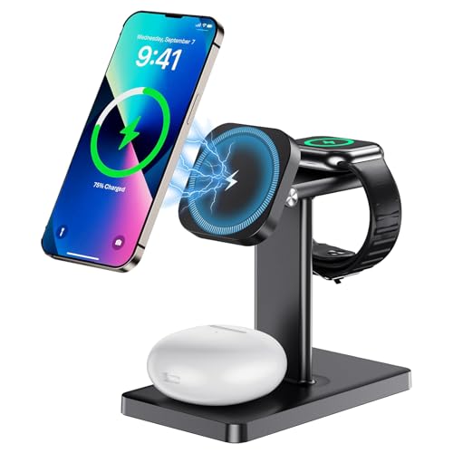 3-in-1 Wireless Charger Stand for iPhone, Apple Watch & AirPods, Magnetic Charging Station for Multiple Apple Devices - image 1
