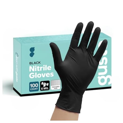 [100 Count] Black Nitrile Disposable Gloves 6 Mil. Extra Strength Latex & Powder Free, Chemical Resistance, Textured Fingertips Gloves - Medium
