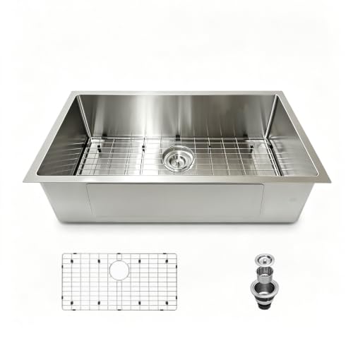 Fregadero de cocina 32x19 de acero inoxidable calibre 18 con drenaje 2