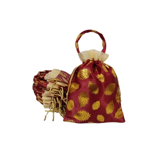 Image of VIG Enterprises Silky And Shiny Potli Batwa Bags /Thamboolam Bags For Wedding Party Return Gifts Party Gifts For Guest-