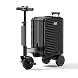 ALSUP Maleta Eléctrica Inteligente 20l, Patinete Eléctrico con Velocidad Ajustable, Autonomía 8-9km, 110kg Capacidad, Batería Extraíble 92.5wh, Cerradura TSA Y Puerto De Carga Externa Black