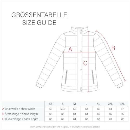 MARIKOO Winterjacke Damen (XS-3XL) - Wasserabweisend, Warm, Kapuze abnehmbar, Winddicht - Steppjacke, Frauen - Stehkragen, 4 Taschen, verlängerter Zipper - Dark Olive S