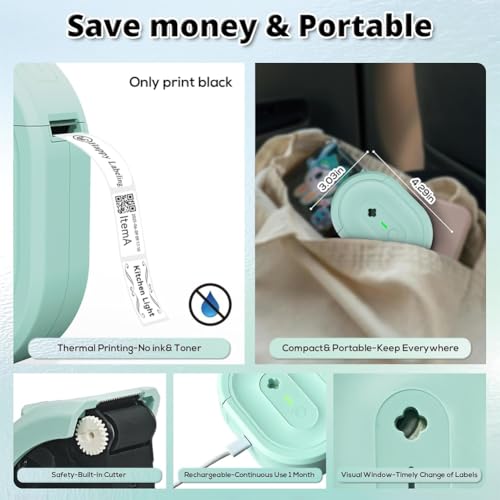 Mini imprimante machine portable avec impression continue pour étiquettes multiplateformes