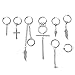 Hacloser 8Pcs Stainless Steel Earing Dangle Set for Women Men Hip Hop Fashion Pendant Charms Simple Dangle Cross Jewelry Hoop Accessories