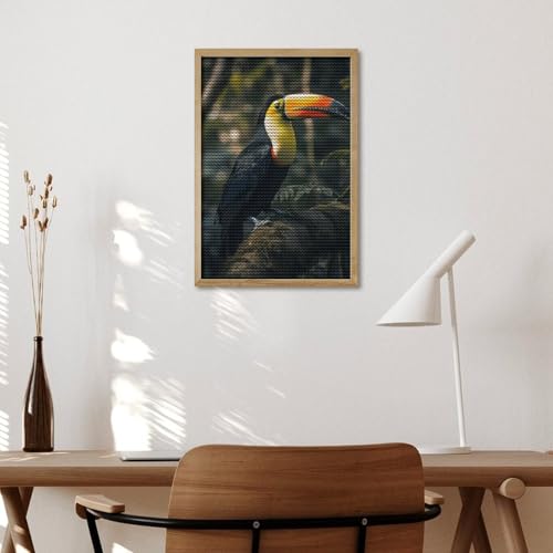 Kits d'art diamant adulte toucan multicolore diy - 5