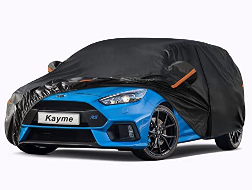 Image of Kayme 10 Layers Hatchback Car Cover Waterproof All Weather [See Vehicle Size Chart for Accurate Fit] Heavy Duty Full Exterior Cover Outdoor Sun Rain Snow Wind UV Protection. Size H2 (See Size Chart)