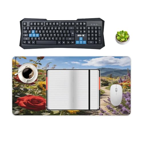 Pad de escritorio grande impermeable Flower Radial Mountain 30x60cm miniatura 4