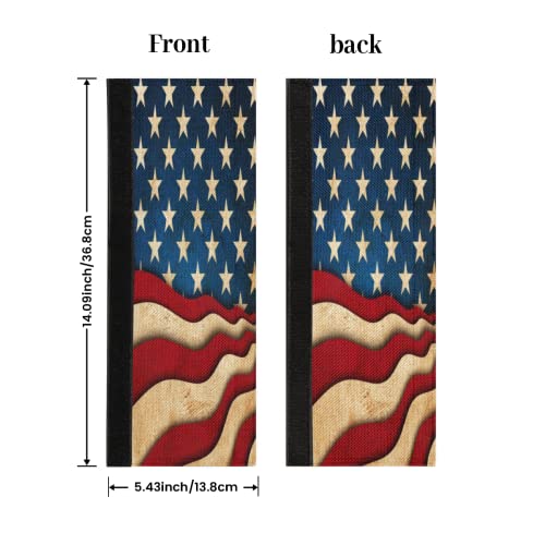 Image of Pardick 4th of July USA Flag Refrigerator Door Handle Covers Set of 2 Washable Fridge Dishwasher Oven Mocrowave Door Decor Protector Handle Cover Keep Your Kitchen Appliance Clean