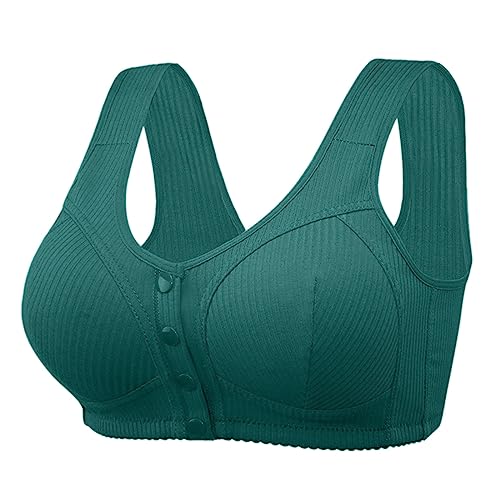 Genérico Ropa Interior Deporte Sujetador de algodón con Botones para Mujer Ropa Interior Boda (Green, 40)