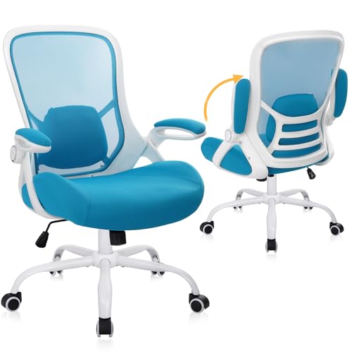 Image of HYLONE 400lbs Heavy Duty Office Chair, 5 inch Thickened Seat Ergonomic Desk Chair with Adjustable Armrests, Home Office Computer Chairs for Long Hours Mesh Executive Chair(Blue)