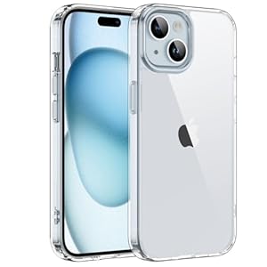 Shamo’s Transparant hoesje voor iPhone 15 – Anti-vergeling – Premium transparante beschermhoes – Slank en slank ontwerp – Compatibel met draadloos opladen – Verbeterde grip en schokabsorptie