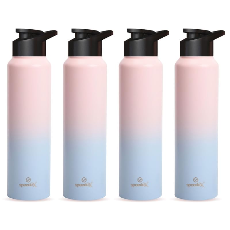 Speedex Stainless Steel Water Bottle 1 Litre, Leakproof Sipper Cap 1 Ltr, Dual Pink Blue, Bottles 1+ Litre for School, Gym, Office, Boys, Girls, Men, Women, Kids, Fridge 1Ltr - 1000 ml - Set of 4 (B0BD92F13R) Amazon Price History, Amazon Price Tracker