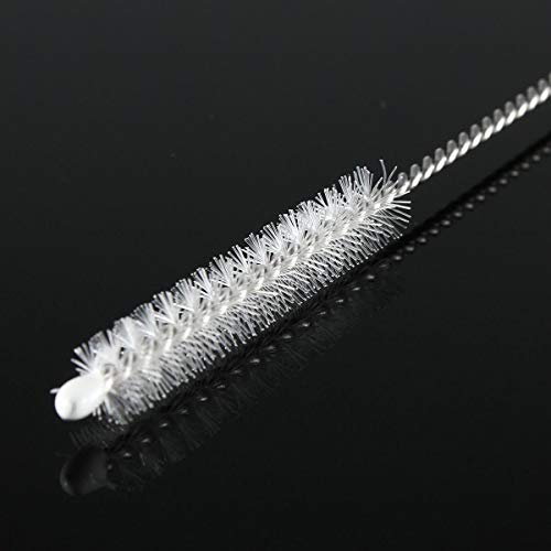 Image of YTM 12 Pcs Stainless Steel Nylon Thin Pipes Drinking Straw Cleaning Brushes | Test Cleaning Brush Nylon Bristles |Sliver-White Pack of 12
