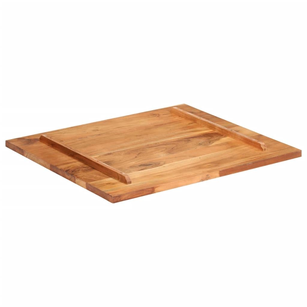 Tidyard Dessus de Table Bois Massif d'acacia 25-27 mm 70x80 cm, Plateau de Table de Remplacement pour Table à Manger, Table de Bar, Table Basse, Table de Bistrot