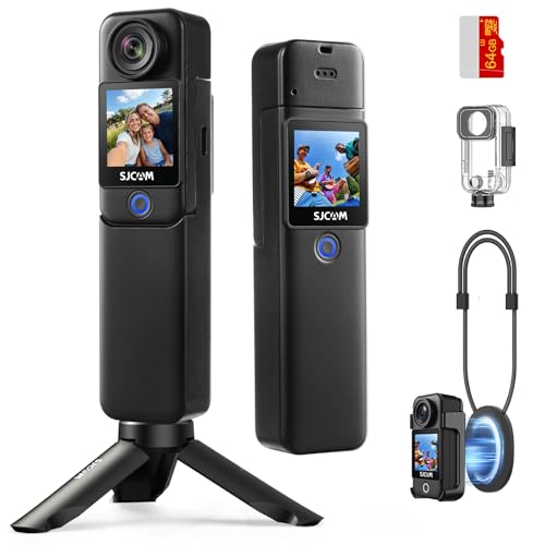 SJCAM C300 Vlogging Camera (64GB),Magnetic & Handheld Detachable Design,4K Vlogs for Content Creators YouTube Streaming,7Hour Power,6-Axis Stabilization,30m Waterproof,Travel Recording Videos