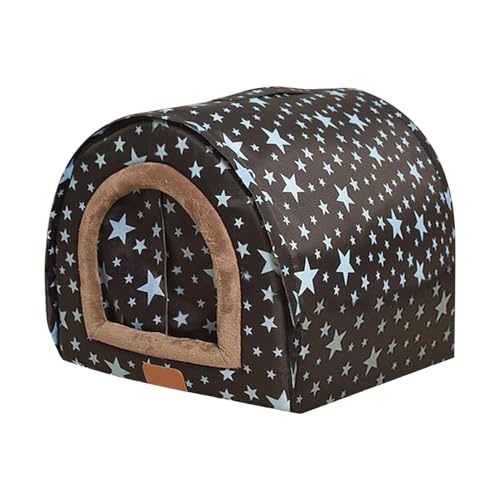Casa de invierno para perros: acogedora cama para cachorros, puerta de tela desmontable | Refugio para mascotas en climas fríos, perrera interior cálida y lavable, jaula térmica flexible, cabina portá