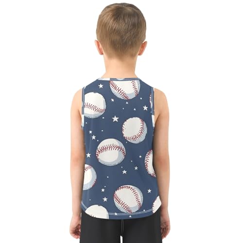 Boys' Tank Top Shirt Baseball Stars Pattern Sleeveless T-Shirts3
