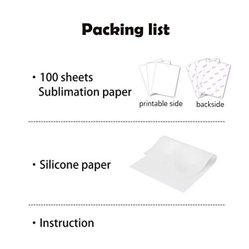 Image of A-SUB Sublimation Paper 4x9.5 Inch, 125gsm | 100 Sheets, Compatible with Inkjet Printer with Sublimation Ink, for DIY Gifts, Shirts, Craft Blanks
