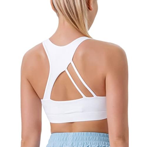 RUNNING GIRL Sports Bras for Women,Square Neck Sports Bra Medium Support Yoga Bra Workout Crop Top with Removable Cups