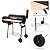 YULEESIYIP Offset Smoker Charcoal Grill, 44" Outdoor BBQ Grill with Side Fire Box, Thermometer, Wheels & Prep Shelf, Portable Barbecue Cooker for Backyard, Patio, Camping, Party, Black